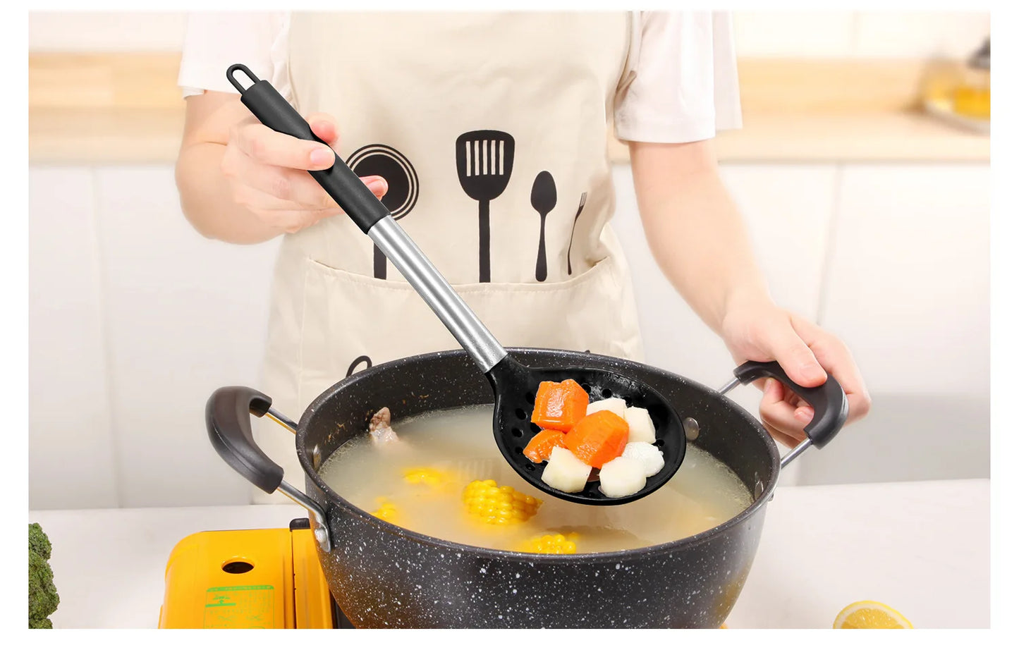 Silicone Kitchen Utensils Set with Stainless Steel Handles – Non-Stick, Heat-Resistant Cooking  Kitchen Utensils for Everyday Cooking & Baking, Available in 4 Colours & Multiple Set Sizes