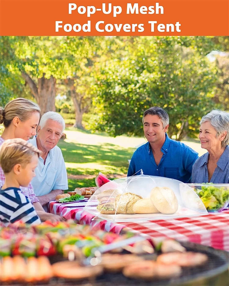 Collapsible Mesh Food Cover Tent – Reusable Umbrella Food Net for Plates & Platters – Ideal for Picnics, Garden Parties & Outdoor Dining – Available in Small, Medium, Large & Extra Large