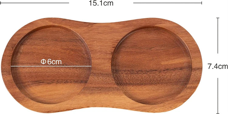 Acacia Wood Salt & Pepper Mill Tray – Grinder Stand & Holder – Best for Protecting Worktops & Dining Tables
