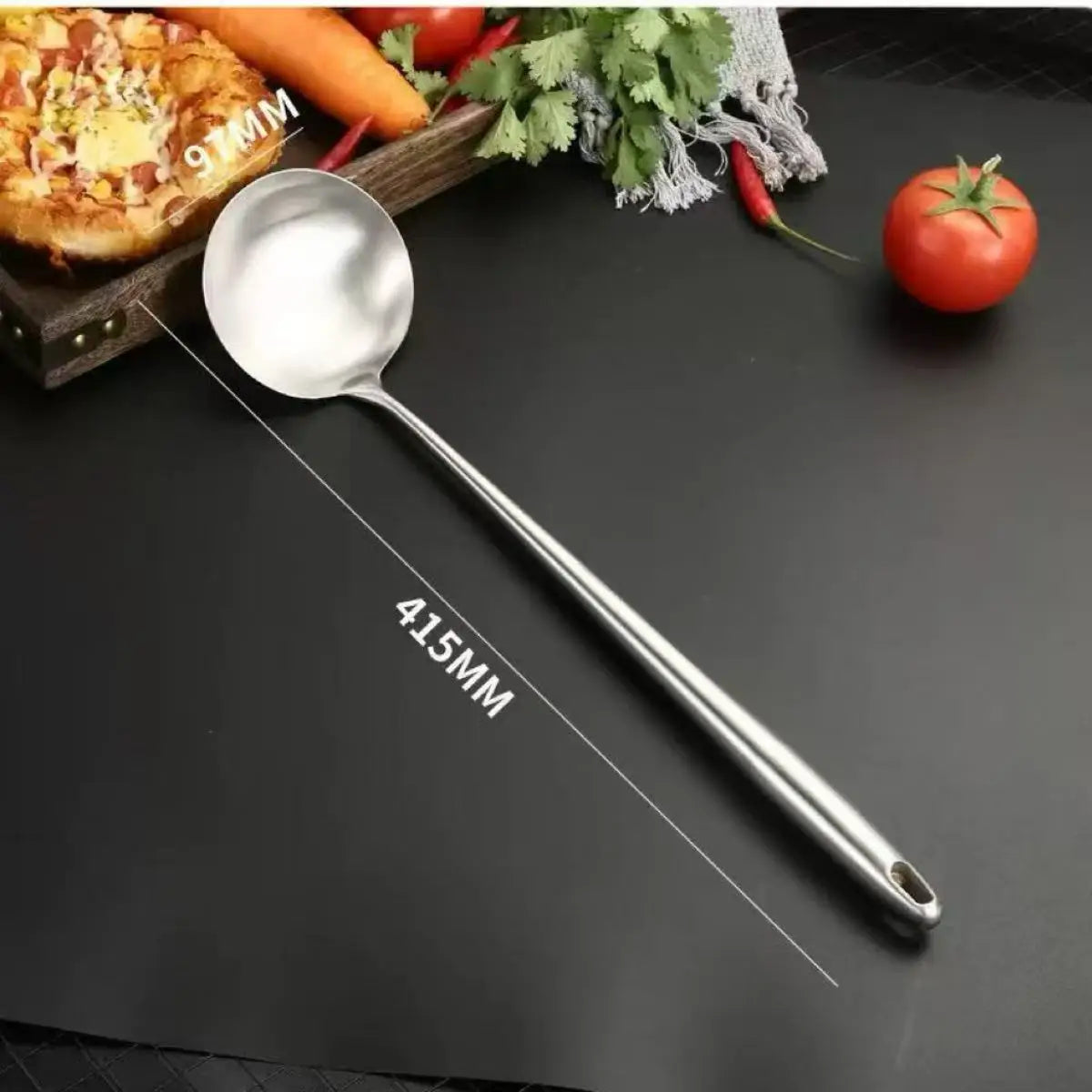 Stainless Steel Kitchen Utensils Set – Includes Slotted Turner, Ladle, Wok Spatula & Skimmer, Heat-Resistant for everyday cooking convenience