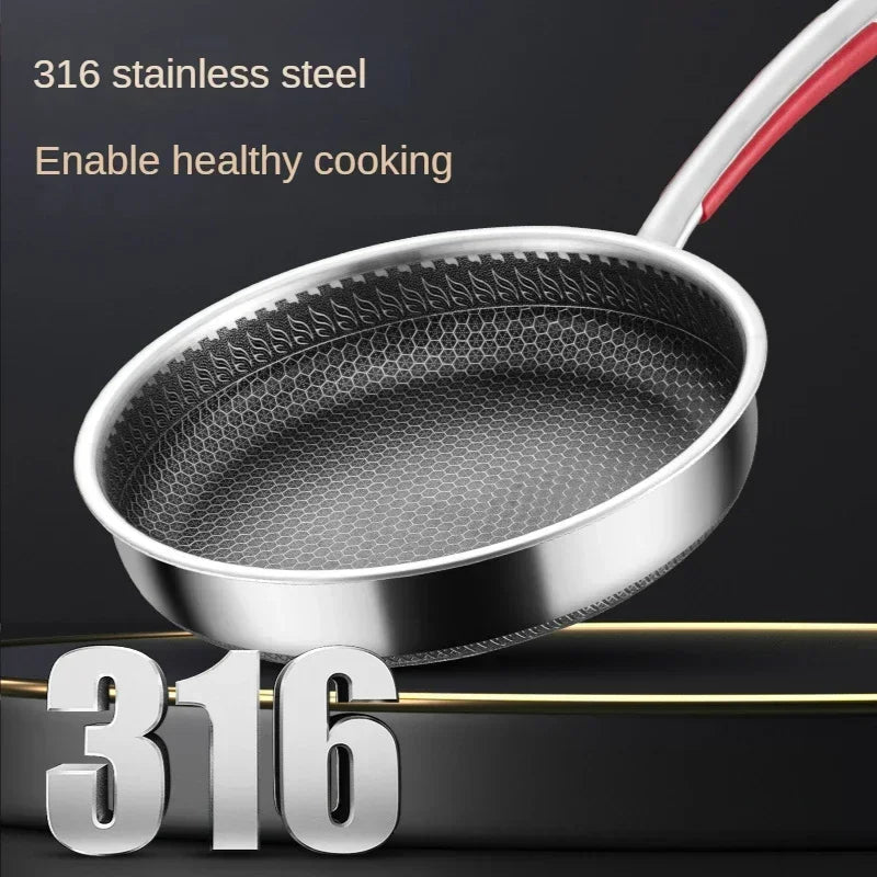 316 Stainless Steel Honeycomb Frying Pan