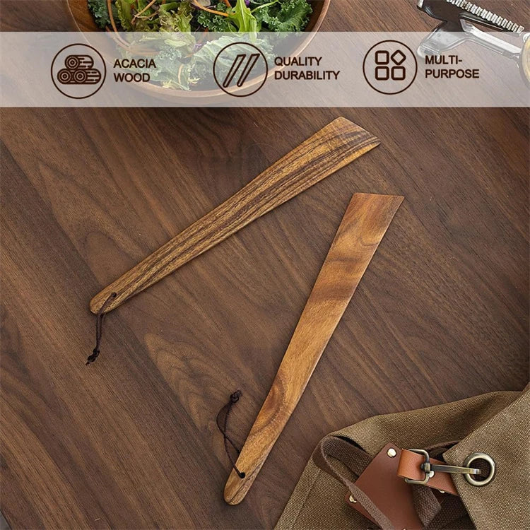 Acacia Wood Flat Cooking Spatula – Wooden Turner for Flipping & Scraping – Great for Nonstick Pans, Stir-Fries & Sautéing