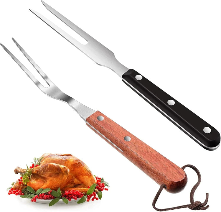 Stainless Steel Meat Forks with Wood Handle