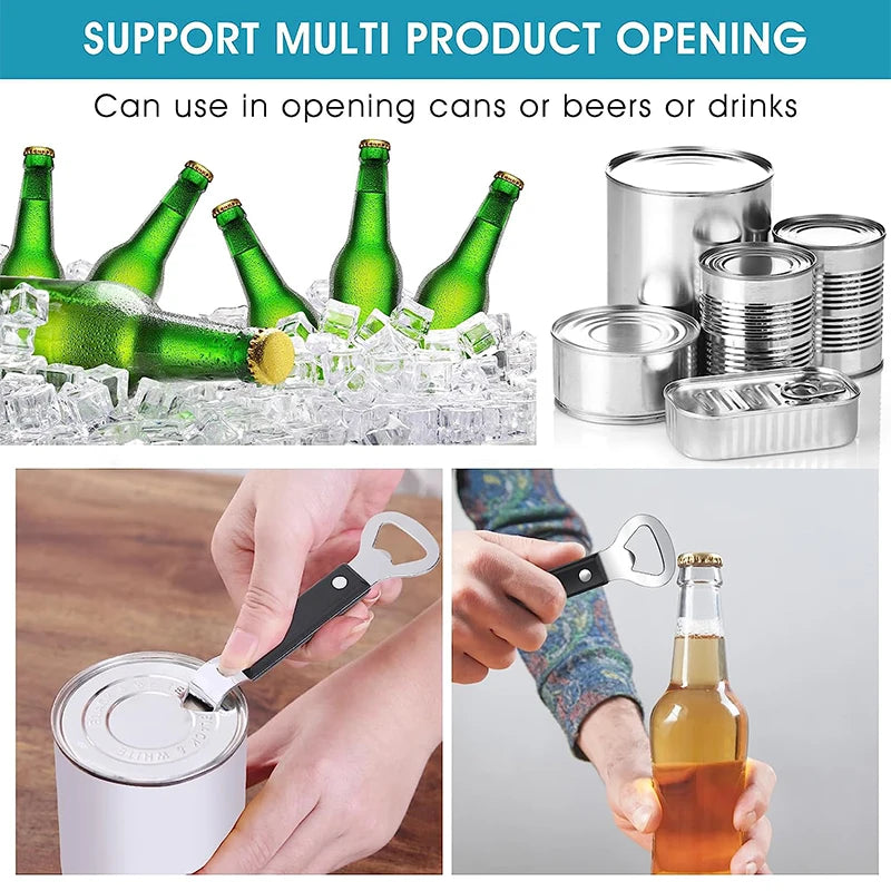 Stainless Steel Can Punch & Bottle Opener – Compact Manual Can Tapper – Great for Camping, Picnics & Everyday Use – Available in Camel & Black Colours