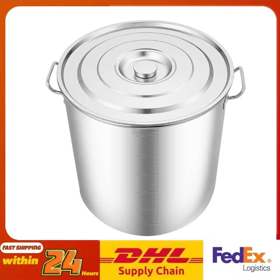 Extra Large Stainless Steel Stockpot with Lid – Commercial Soup & Cooking Pot for Catering – Ideal for Big Batches & Events – Available in 50L & 70L