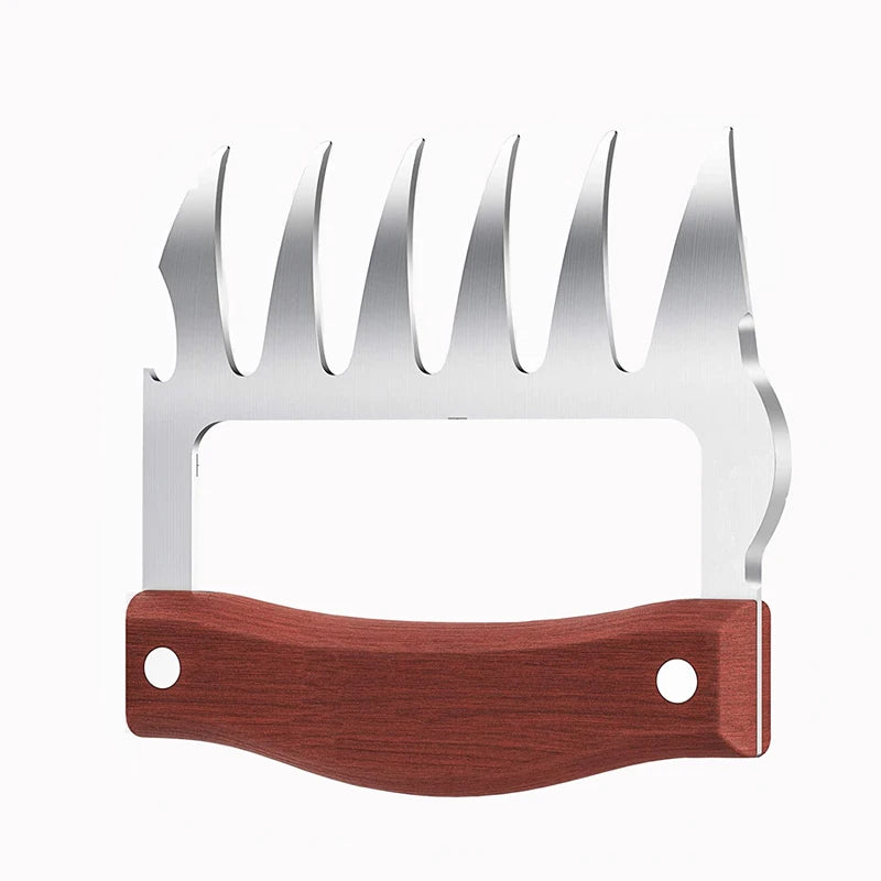 Stainless Steel BBQ Meat Shredder Claws with Wooden Handles – Pulled Meat Claws with Bottle Opener – Perfect for Shredding Chicken, Turkey & Beef – Available in 1 & 2 Pieces