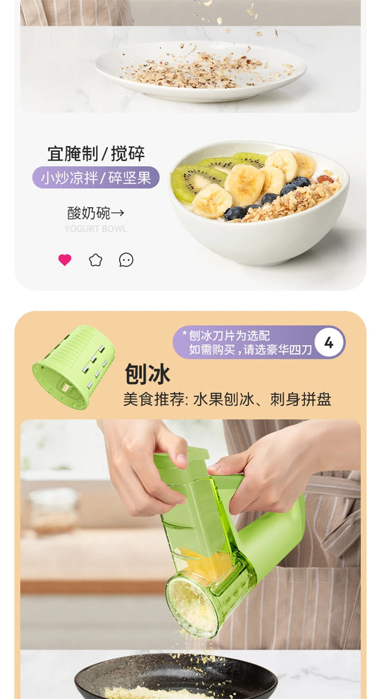 40W Electric Cheese Grater & Salad Maker with 4 Stainless Steel Blades – Electric Rotary Slicer & Shredder – Great for Cheese, Vegetables & Fruit – Available in Pink, Green & Black Colours