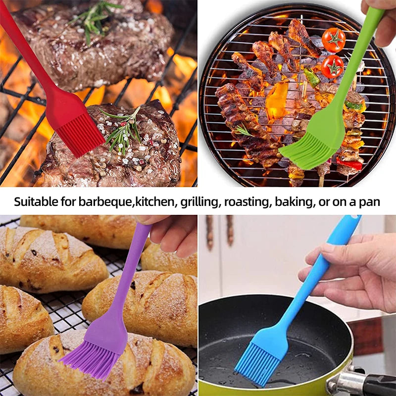 Heat Resistant Silicone Basting Brush – Pastry & Oil Brush for BBQ, Cooking & Baking – Best for Glazing, Marinating & Grilling – Available in Red, Yellow, Green, Pink, Blue & Black Colours