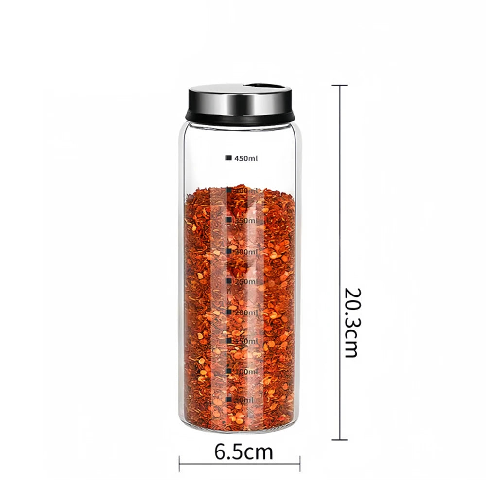 Glass Salt & Pepper Shaker Bottles with Adjustable Outlet Holes – Kitchen Spice Dispenser Jars – Ideal for Salt, Pepper, Herbs & Seasonings – Available in 150ml, 200ml, 300ml & 500ml 500ml – 1 Piece