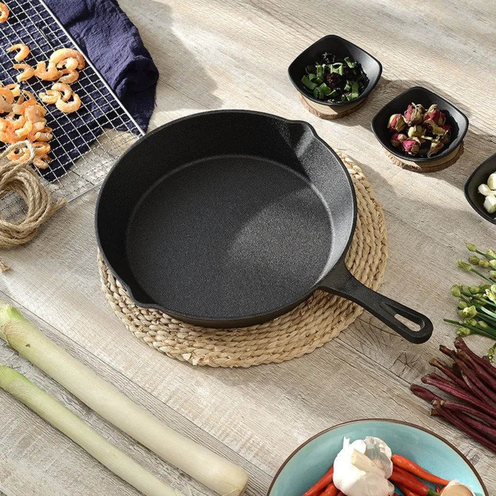 Small Cast Iron Skillet with Pour Spouts – Frying Pan for Camping, Indoor & Outdoor Cooking – Perfect for Eggs, Cornbread & Single Portions – Available in 6 & 8 Inch