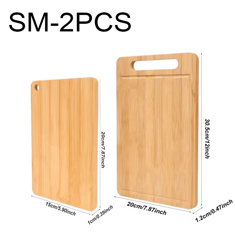 Premium Double-Sided Bamboo Cutting Board – Durable & Perfect for Everyday Kitchen Tasks – Available as Single Pieces or Multi-Board Combination Sets in Small, Medium, & Large Options