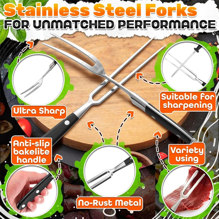 Stainless Steel Carving Fork Set
