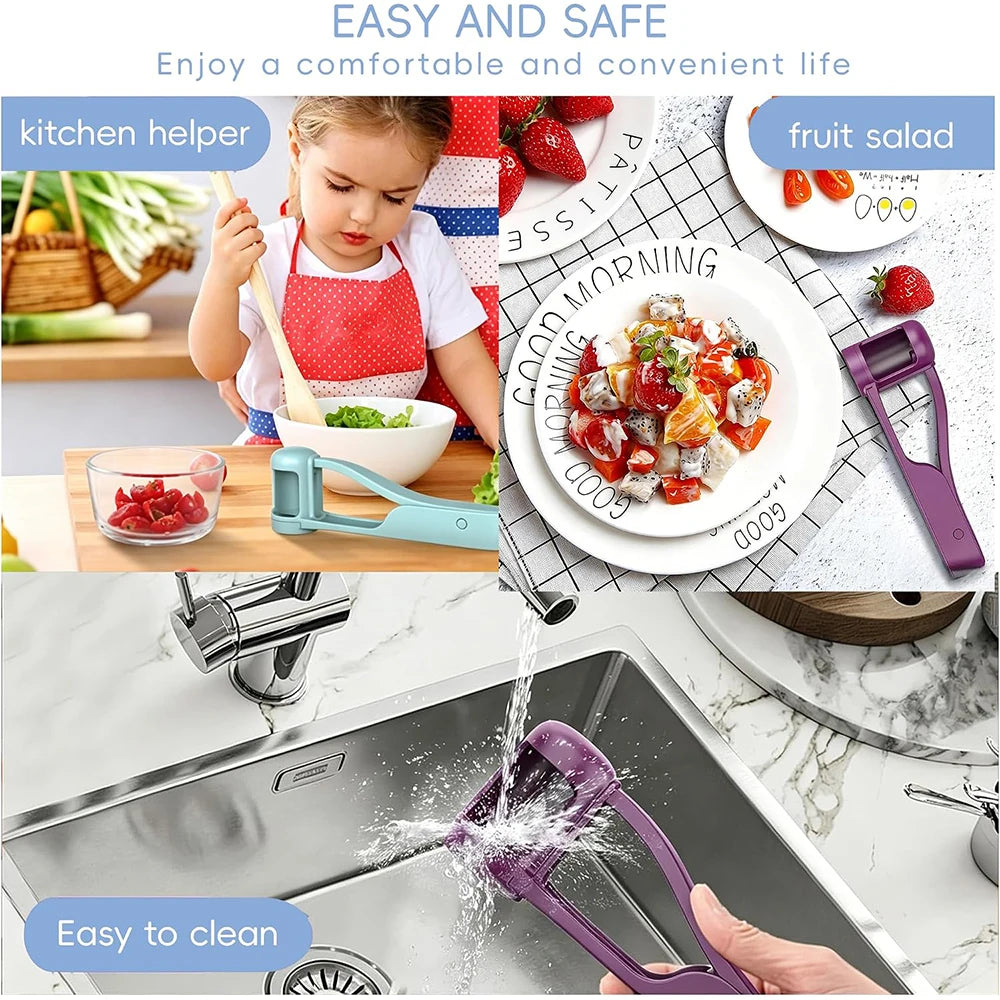 Grape Cutter & Quarter Slicer for Toddlers – Cherry Tomato & Strawberry Cutter – Best for Safe Snacks for Babies & Children – Available in Blue, Green & Violet Colours