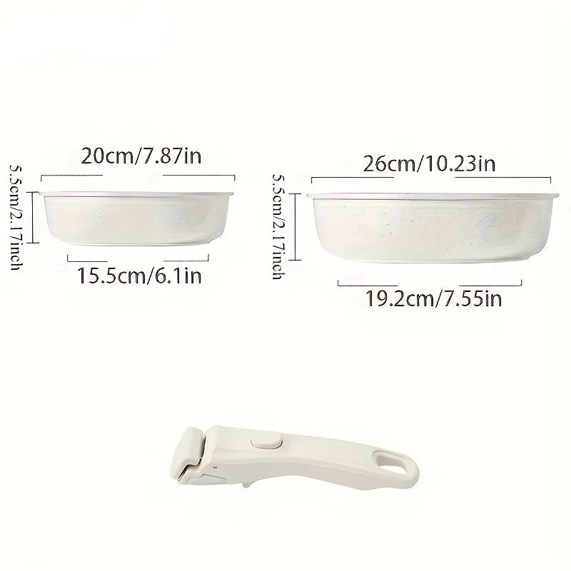 Non-Stick Cookware Set with Removable Handles