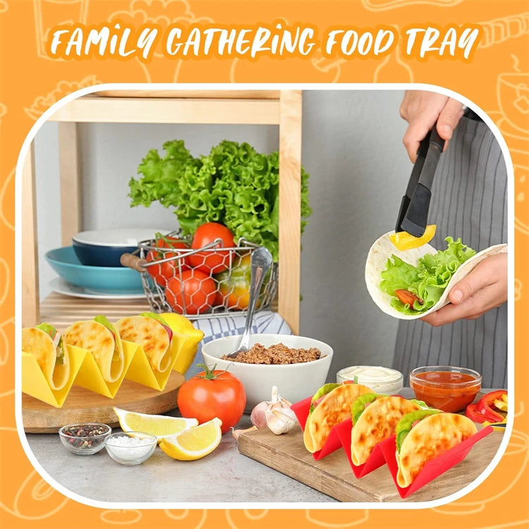 Set of 6 Colourful Taco Holder Stands – Large Taco Trays for 2 or 3 Tacos Each – Perfect for Taco Nights & Family Meals