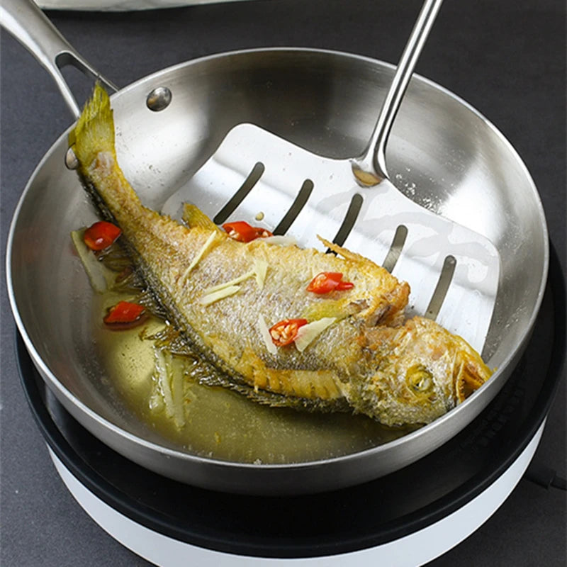 304 Stainless Steel Frying Pan with Glass Lid & Long Handle – Durable Skillet for Searing, Sautéing, Stir-Frying, Simmering & Pan-Frying Daily Meals – Suitable for Gas, Electric & Induction Cooktops – Available in 22cm, 24cm, 26cm & 28cm