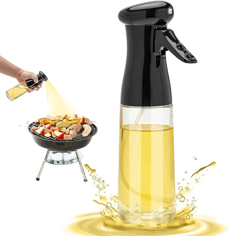 200ml Olive Oil Sprayer for Cooking – Oil Mister & Vinegar Spritzer Bottle – Ideal for Air Frying, Salads, Roasting & Baking – Available in Black & White Colours