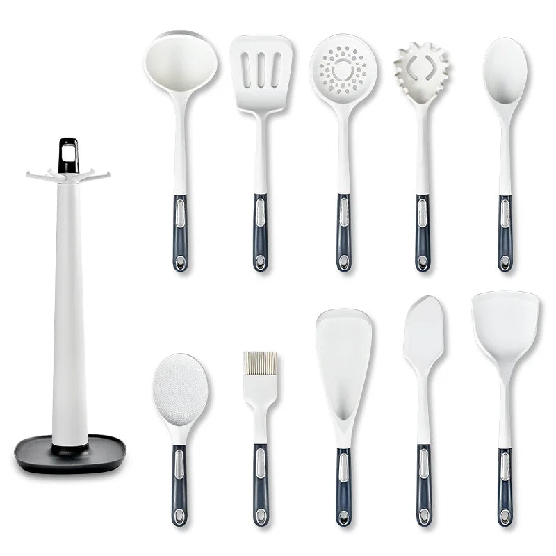Silicone Kitchen Utensil Set with ABS Handle – Heat Resistant, Non-Stick Safe, Eco-Friendly, Great for Cooking, Baking, and Everyday Kitchen Use