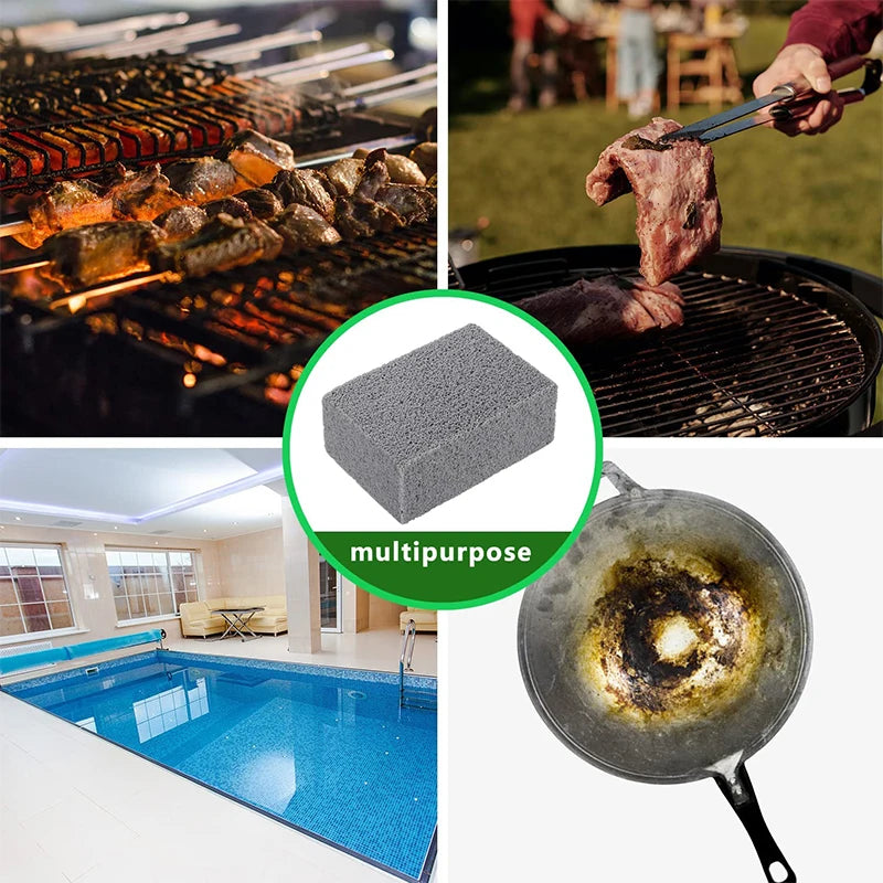 Pumice Grill & Griddle Cleaning Brick – De-Scaling Cleaning Stone Block – Ideal for Removing Grease & Stains from BBQ Grills and Griddles
