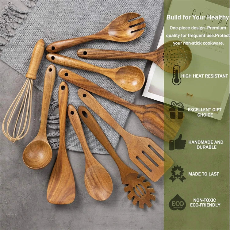 Acacia Wood Kitchen Utensil Set