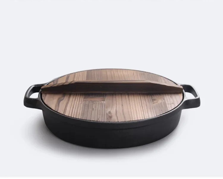 Cast Iron Flat Bottom Pan with Double Handles