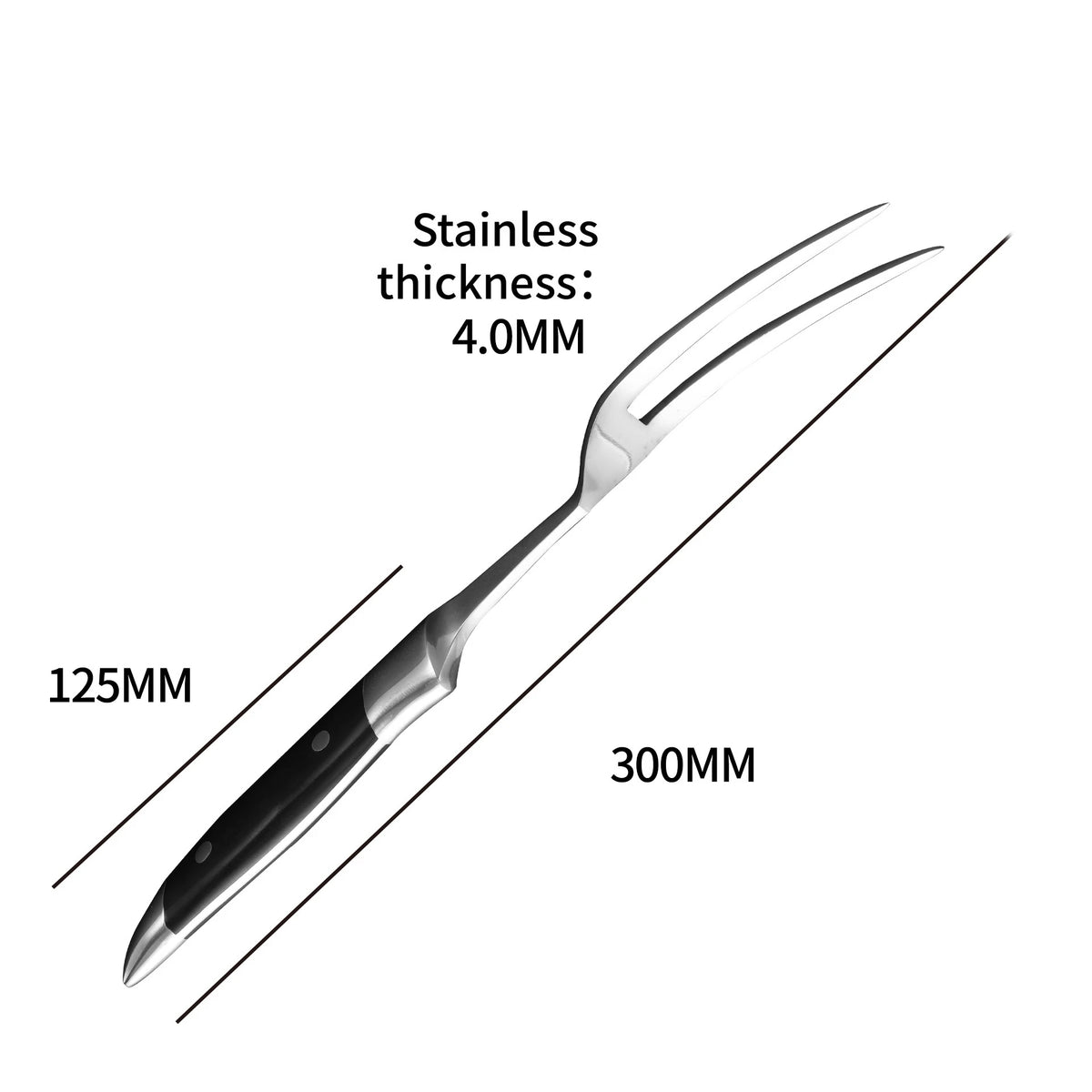 Stainless Steel Meat Carving Fork with Long Handle – Sharp Prong Grill & Serving Fork – Best for Carving Chicken, Turkey & Beef