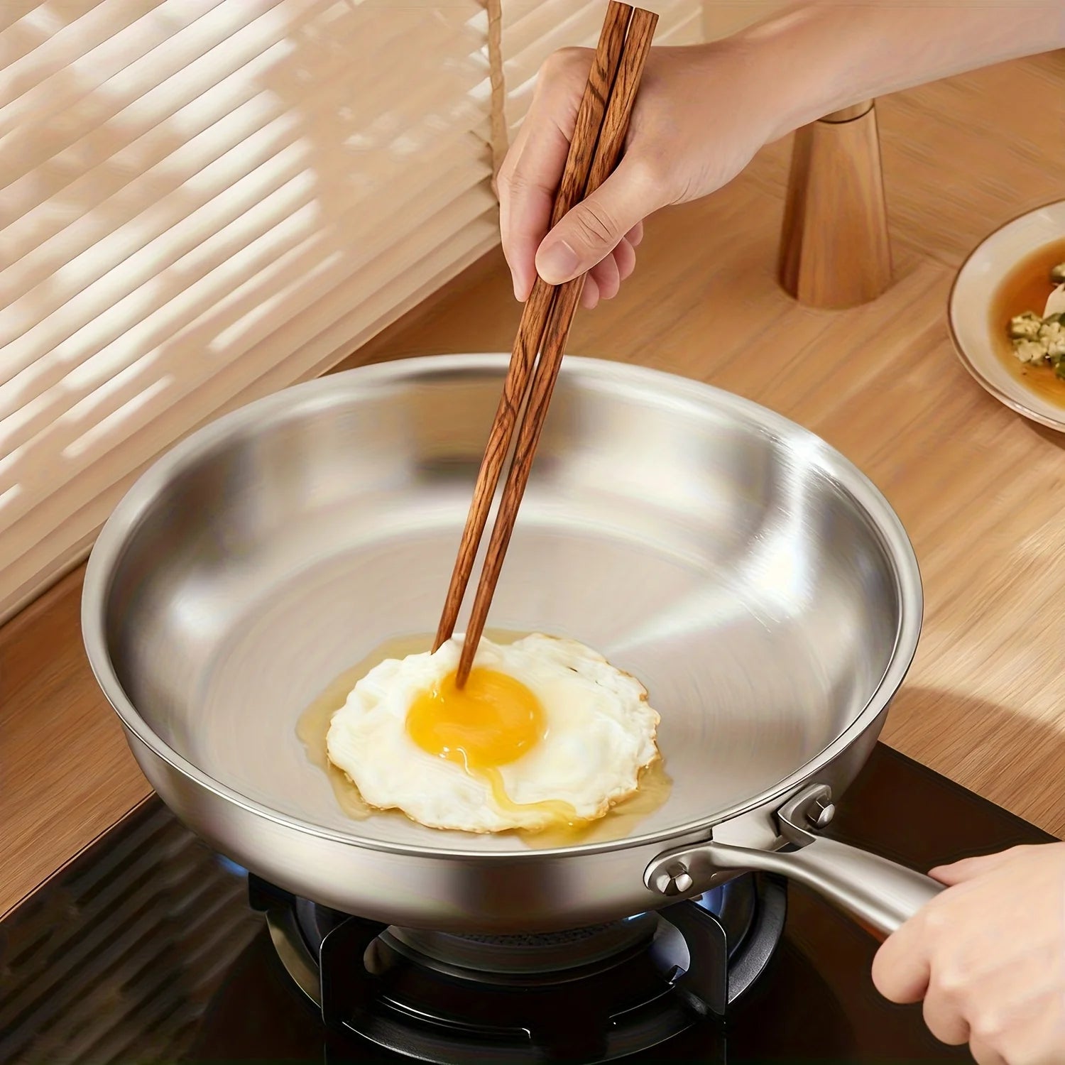 316L Stainless Steel Uncoated Frying Pan