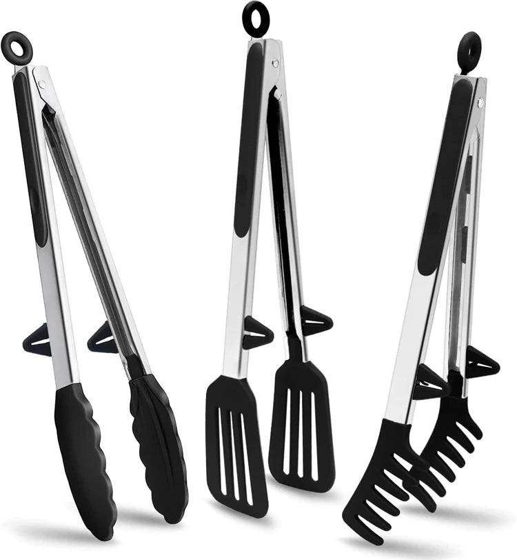 Silicone Kitchen Tongs with Stainless Steel Handle