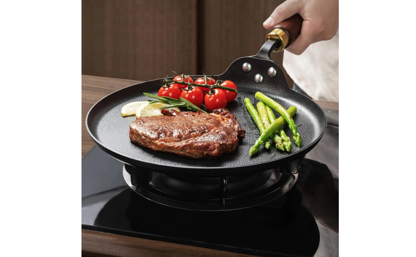 Non-Stick Carbon Steel Flat Pan 28cm