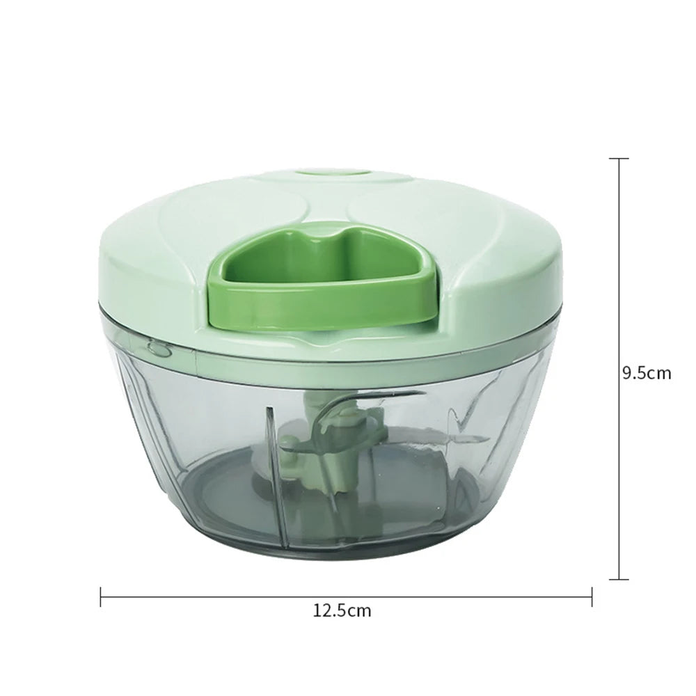 Manual Pull String Vegetable Chopper – Portable Hand Food Processor & Garlic Mincer – Perfect for Chopping Onions, Garlic & Herbs