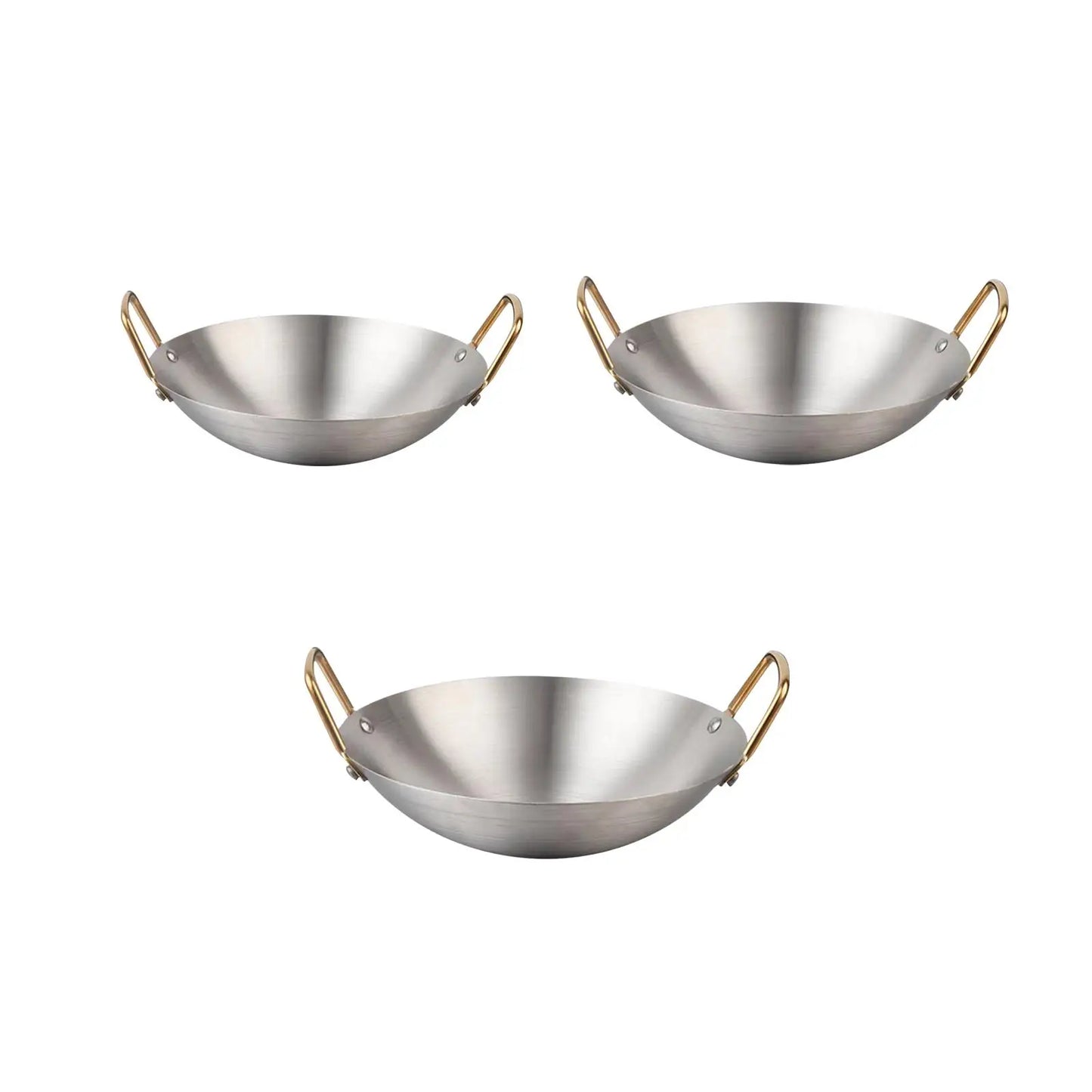 Stainless Steel Wok with Dual Handles – Thick Durable Chef’s Cooking Wok Pan – Perfect for Stir-Frying, Deep-Frying, Steaming, Boiling, Searing, Smoking & More – Available in 22cm, 24cm, 26cm