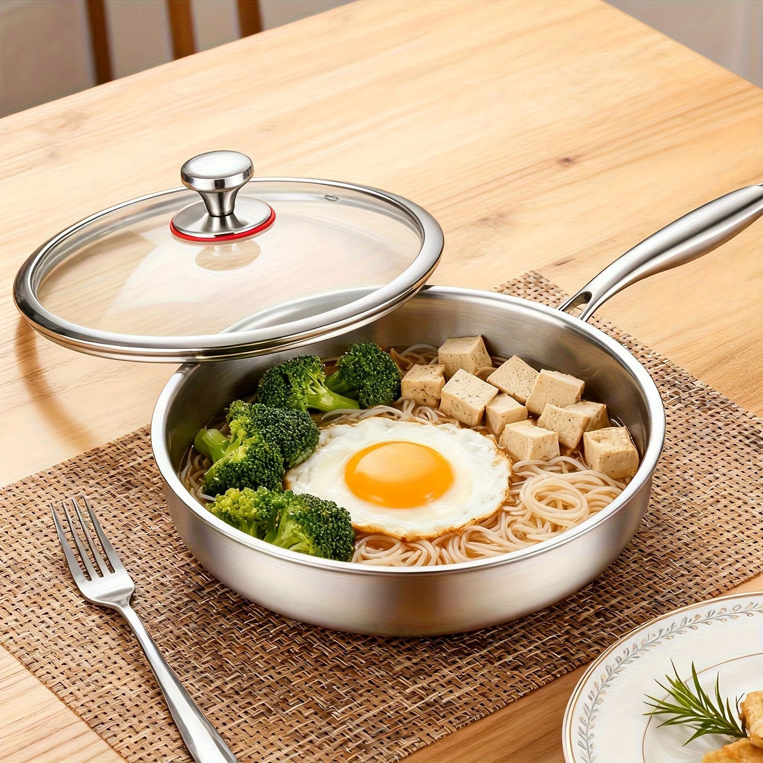 316L Stainless Steel Uncoated Frying Pan