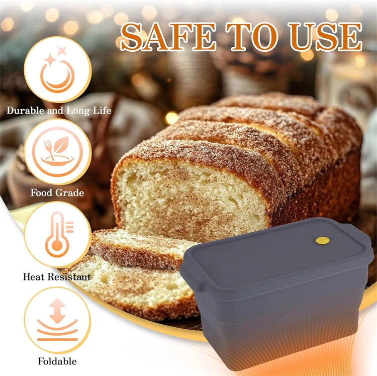 Silicone Bread Loaf Pan — Collapsible Non-Stick Baking Mould