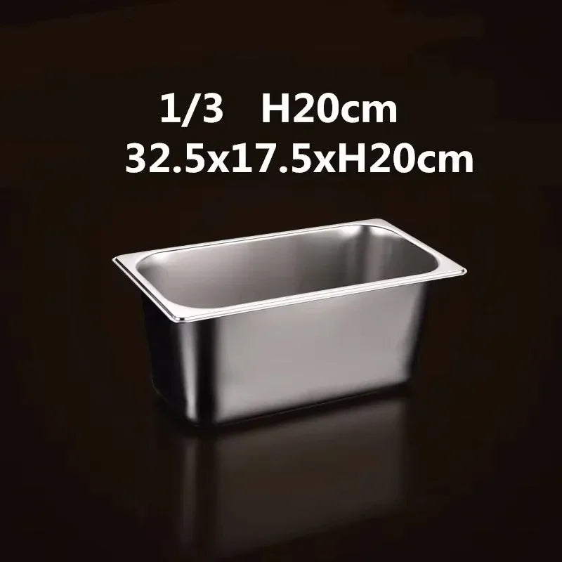304 Stainless Steel Gastronorm Food Pan – GN Chafing & Buffet Container, Available in 1/9, 1/6, 1/4, 1/3 & 1/2 Sizes with Multiple Depths & Matching Lids