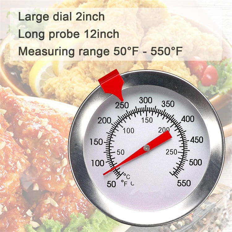 Stainless Steel Deep Fry Thermometer with Instant Read Dial