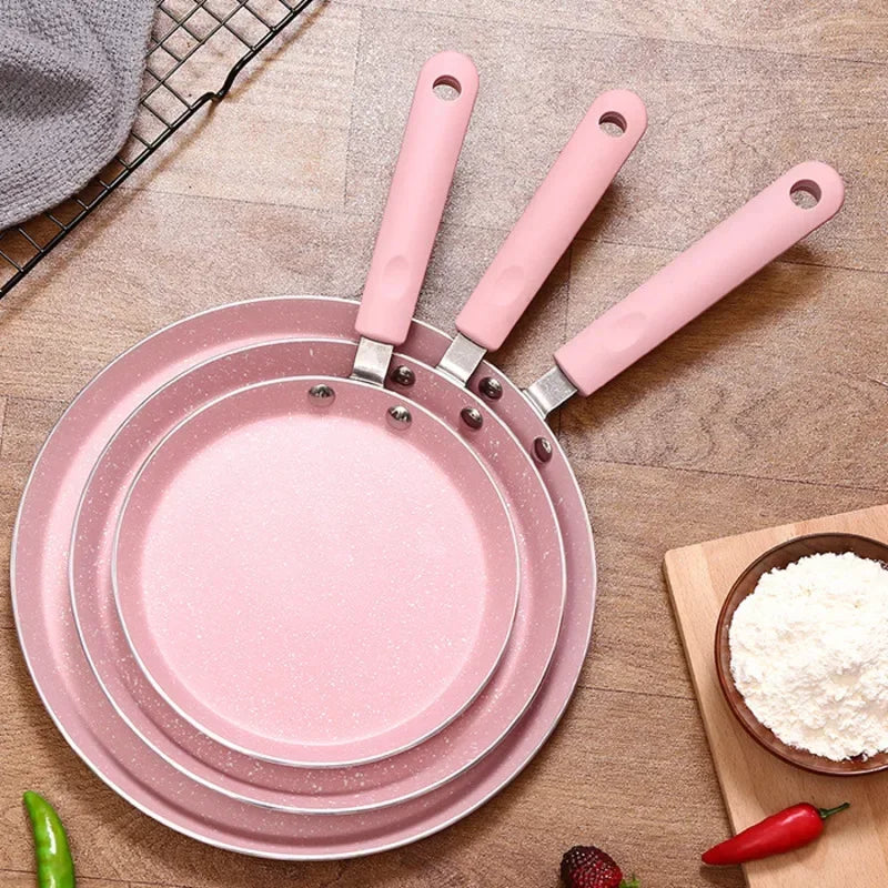 Pink Non-Stick Flat Pan – Ideal for Flatbreads, Crepes, Pancakes, Tortillas, Eggs, Omelettes, Parathas, Roti, French Toast, Wraps, Tawa-Fried Fish, Quesadillas & Dosa – Available in 6 inches,8 inches,10 inches Sizes