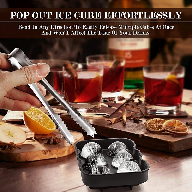 Large Silicone Ice Cube Tray with Lid – Reusable Ice Mould for Big Cubes, Spheres & Diamonds – Ideal for Cold Drinks & Iced Coffee – Available in Square Cube, Sphere & Diamond