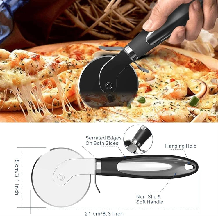 Stainless Steel Pizza Cutter Wheel with Non-Slip Handle
