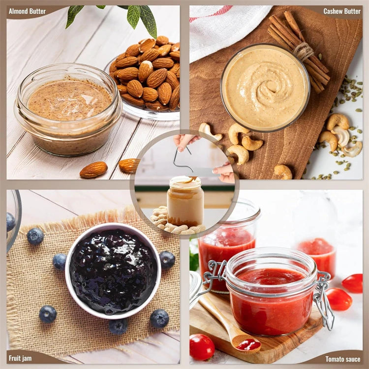Stainless Steel Peanut Butter Mixer with Scraper – Nut Butter Stirrer & Jam Stirring Tool – Ideal for Mixing Natural Nut Butters in the Jar