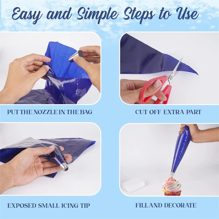 Large Disposable Piping Bags – Thick Icing & Pastry Bags in 16, 18 & 21 Inch – Best for Decorating Cakes, Cupcakes & Cookies