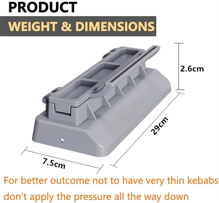 Large Kebab Maker Press with Skewers – Manual Kofta & Kabob Mould – Great for Making Even BBQ Kebabs at Home