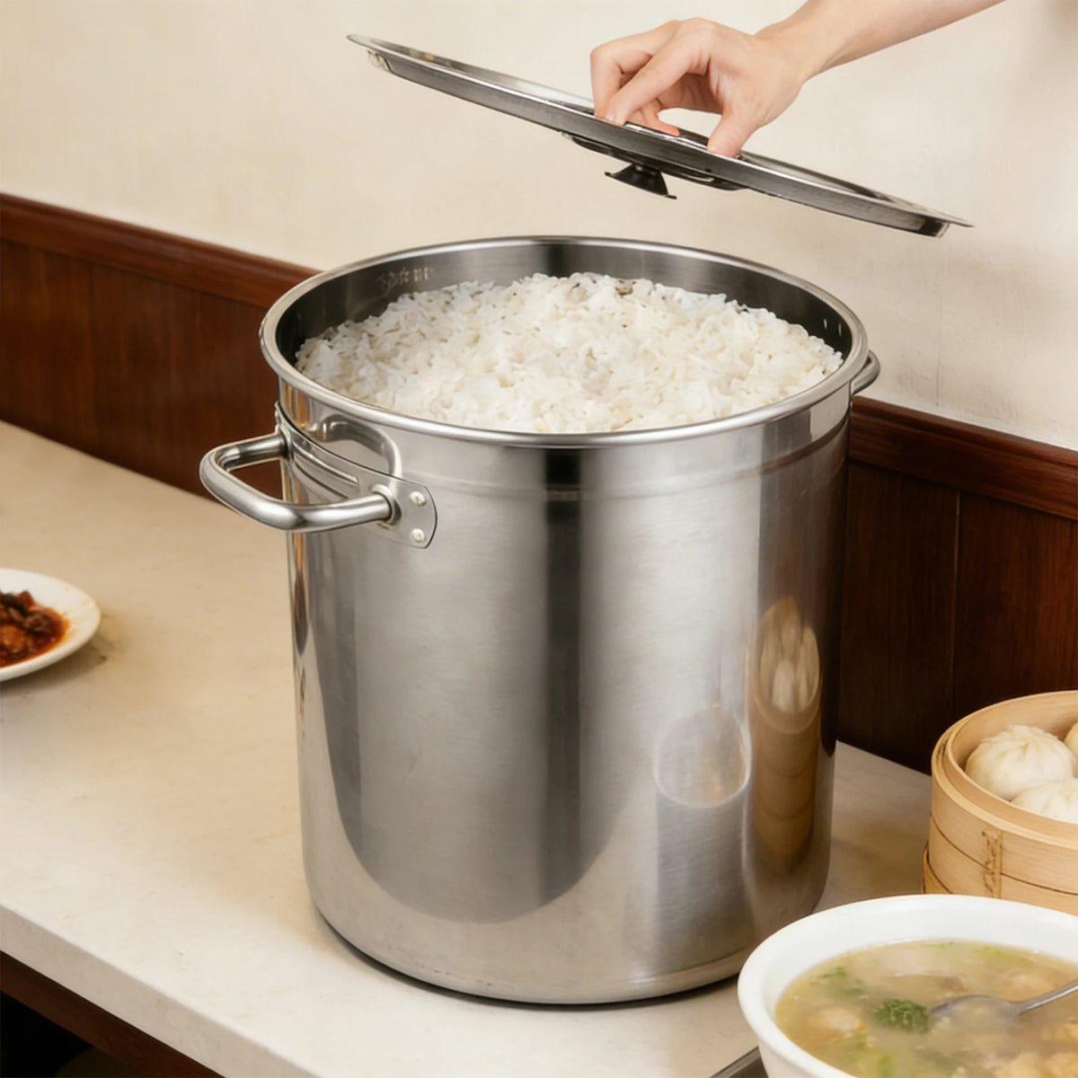 Stainless Steel Milk Can Stockpot with Airtight Lid – 30 Quart Food Warmer & Storage Bucket with Welded Handles – Great for Restaurants, Hotels & Home Kitchens