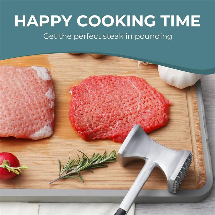 Zinc Alloy Meat Tenderizer Hammer with Non-Slip Grip Handle