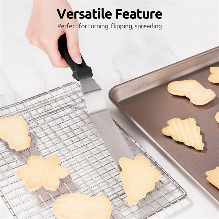 Stainless Steel Offset Icing Spatula – Cake Decorating & Frosting Palette Knife – Ideal for Smoothing Buttercream & Spreading Icing – Available in 6 Inch, 8 Inch & 10 Inch