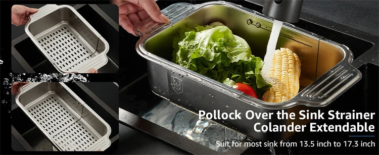 Expandable Sink Colander & Dish Drying Rack