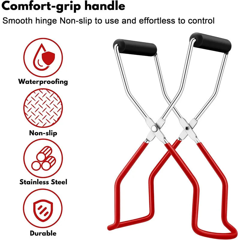 Stainless Steel Canning Essentials Kit – Wide Mouth Canning Funnels & Jar Lifter Tongs – Great for Home Canning, Jam & Preserving – Available in 4, 5 & 6 Pieces