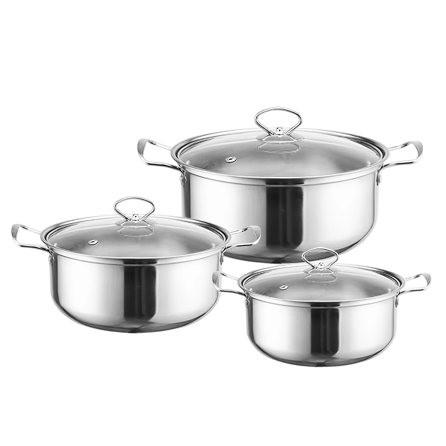 Stainless Steel Soup Pot Set — 6 Piece
