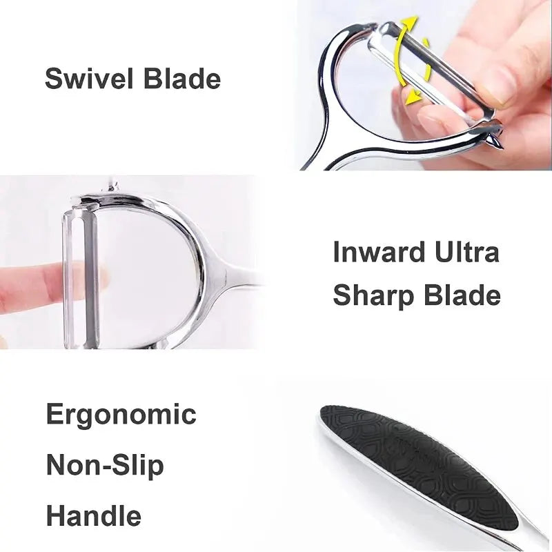Stainless Steel Potato & Carrot Peeler – Multi-Function Vegetable Peeler & Grater with Ergonomic Handle – Perfect for Fast, Easy Peeling