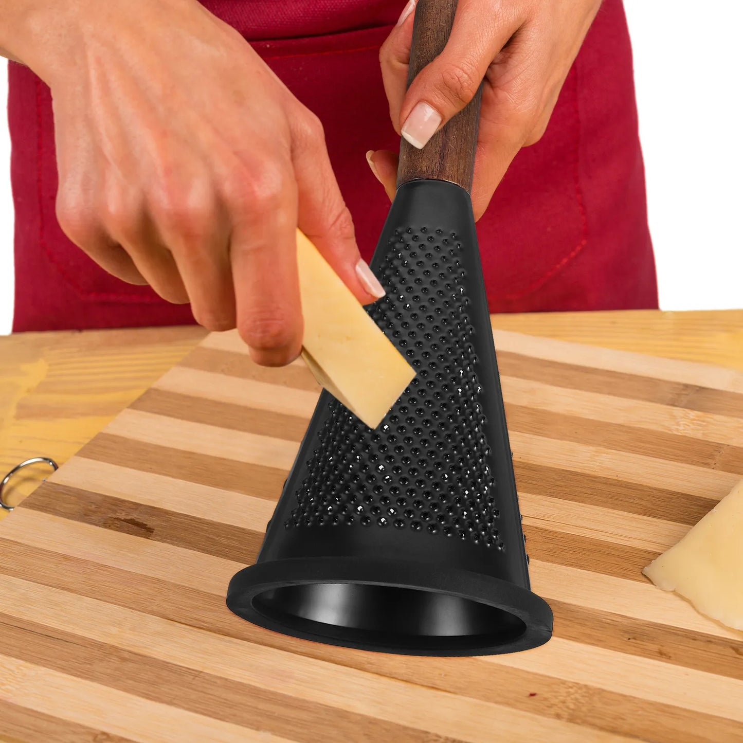 Stainless Steel Conical Grater with Wooden Handle
