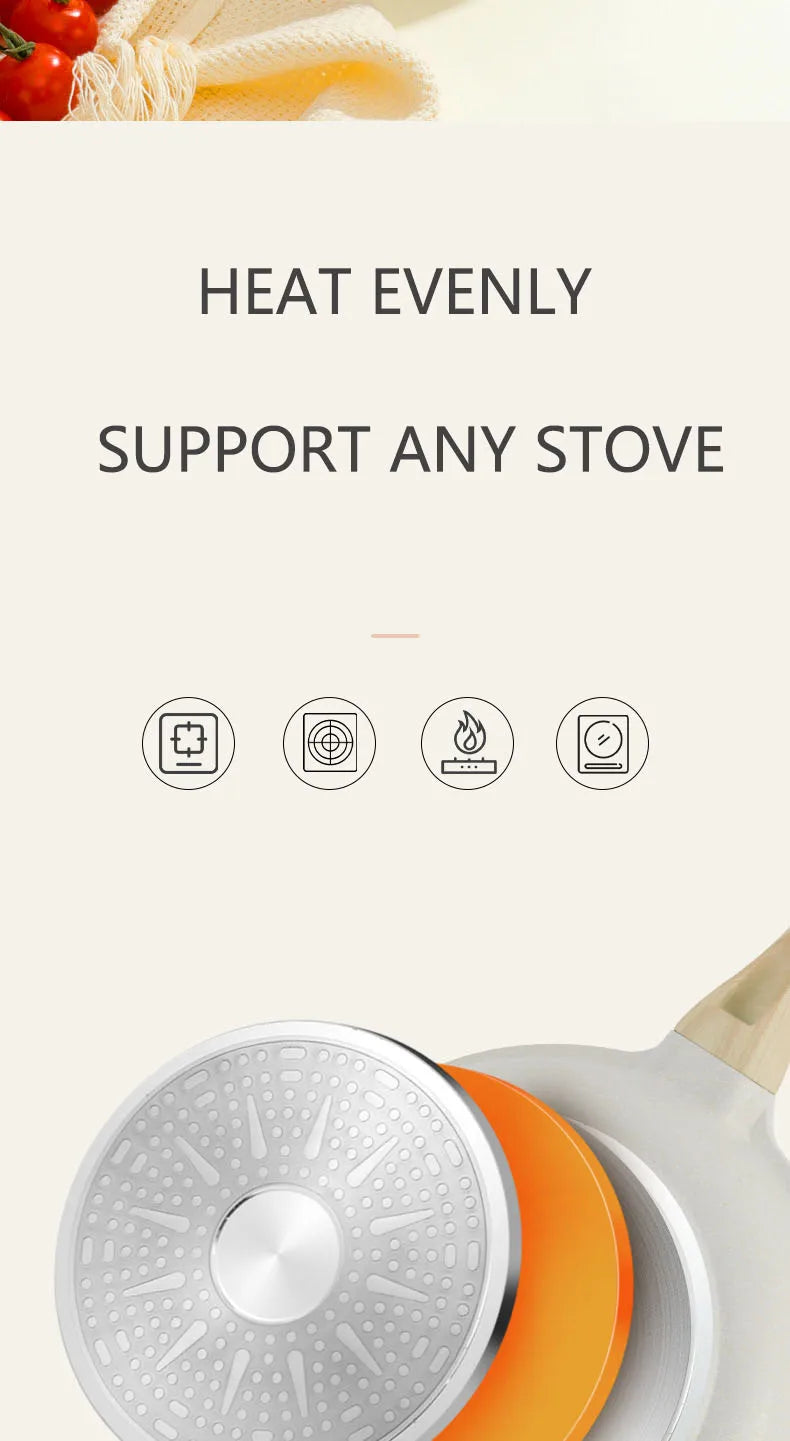 Durable Non-Stick Ceramic Sauté Pan – Great for Searing Steaks, and Versatile Everyday Cooking Meals, Compatible with Induction and Gas Stoves, Available in  20cm, 24cm, 26cm, and 28cm Sizes